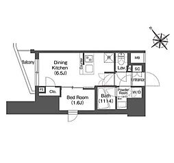 COMFORIA東大井2 1DKの間取図画像