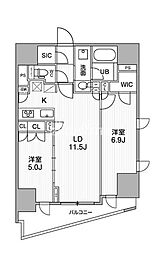 シーズンフラッツ大井町 2LDKの間取図画像