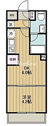 パークキューブ大森山王 1DKの間取図画像