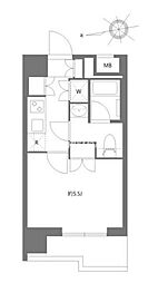 プレミアムキューブ大森DEUX 1Kの間取図画像