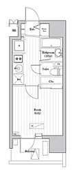 大森海岸レジデンス 1Kの間取図画像