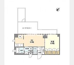 バウスフラッツ品川大井町 1DKの間取図画像