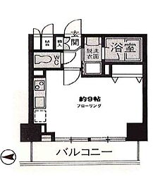 パインコート梅屋敷 ワンルームの間取図画像