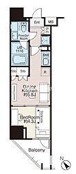 ベルファース大森South 1DKの間取図画像