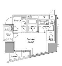 TheParkhabio南大井 1Kの間取図画像