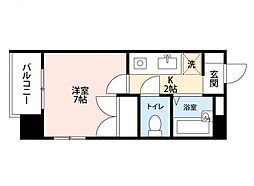 THEKAMINOBORI 1Kの間取図画像