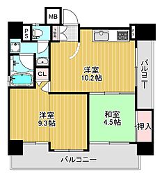 ドルフオーサカ安堂寺 2LDKの間取図画像