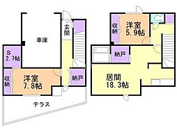 JR室蘭本線 早来駅 徒歩7分の賃貸アパート 1階2SLDKの間取り