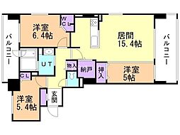 JR千歳線 千歳駅 徒歩8分の賃貸マンション 10階3LDKの間取り