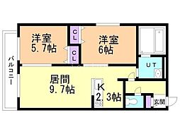 間取図画像 2LDK