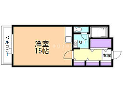 サーム千歳ドミニオWing3 ワンルームの間取図画像