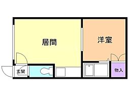 シェレナ住吉11 1DKの間取図画像