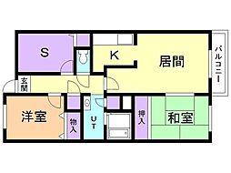 スカイヒルズ末広8 2SLDKの間取図画像