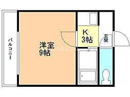 アーバンポイント千歳 1Kの間取図画像