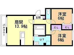 VICTORIA8 2LDKの間取図画像