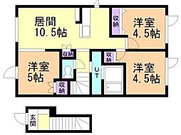 千歳市北光4丁目アパート 3LDKの間取図画像