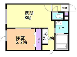 リアンコート 1LDKの間取図画像