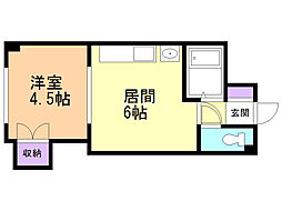 セントラル春日ハイツ 1DKの間取図画像