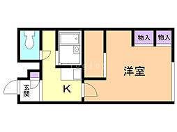 レオパレス千歳北陽 1Kの間取図画像