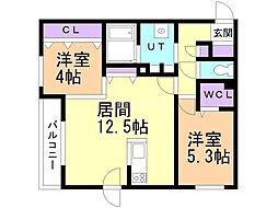 ALPHASQUARE花園5丁目 2LDKの間取図画像
