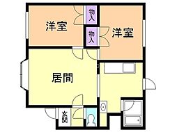 ラ・カーサリリーベル 2LDKの間取図画像