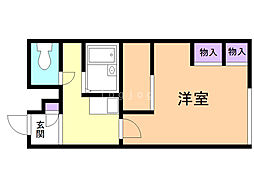 レオパレスエトワール2 1Kの間取図画像