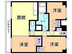 セントラル真々地 3LDKの間取図画像