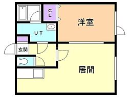 M・Kあすみ 1LDKの間取図画像