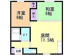 ヴィラ・フィールド1 2LDKの間取図画像
