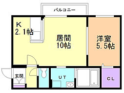 シャローム住吉 1LDKの間取図画像