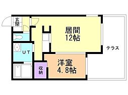 URBAN FLATS千歳(アーバンフラッツチトセ)仮)GA-千歳緑町1丁目MS 1LDKの間取図画像