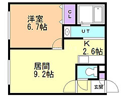 ランドマーク青葉 1LDKの間取図画像
