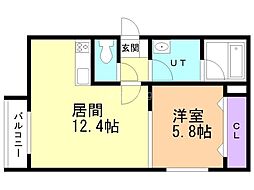 千歳市富士2丁目マンション 1LDKの間取図画像