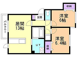 セイン千歳 2LDKの間取図画像
