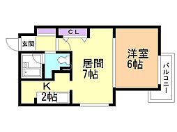 はーもにーほーむ19 1DKの間取図画像