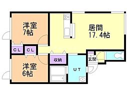 BALENCIA 2LDKの間取図画像