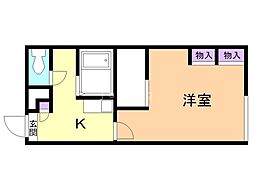レオパレスステーションちとせ 1Kの間取図画像