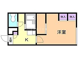 レオパレスイェローローズ 1Kの間取図画像