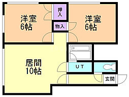 アーバンチトセ 2LDKの間取図画像