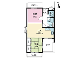 日商岩井第4緑地公園マンション 2LDKの間取図画像