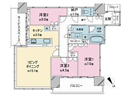 ザ・パークハウス中之島タワー 3LDKの間取図画像