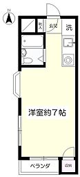 シャトー・プレジデント ワンルームの間取図画像