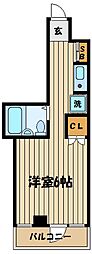 第一コーポレイトハウスセンチュリー ワンルームの間取図画像