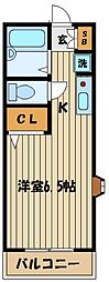 コーポトミー2 ワンルームの間取図画像