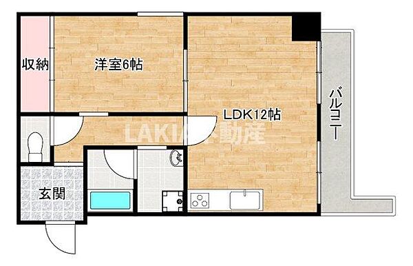 ローレル石橋 ｜大阪府大阪市東住吉区中野3丁目(賃貸マンション1LDK・5階・49.32㎡)の写真 その2