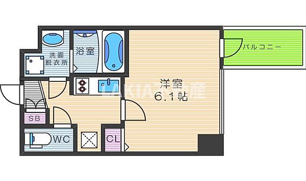 プレサンス上町台クレスト ｜大阪府大阪市天王寺区上汐3丁目(賃貸マンション1K・8階・21.32㎡)の写真 その2