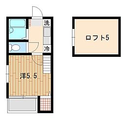 Studio 1階1Kの間取り