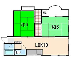 サトウコーポ 2LDKの間取図画像