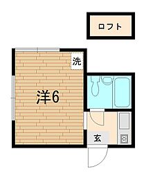 フェリス戸田公園 1Kの間取図画像