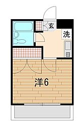 旭マンション 1Kの間取図画像